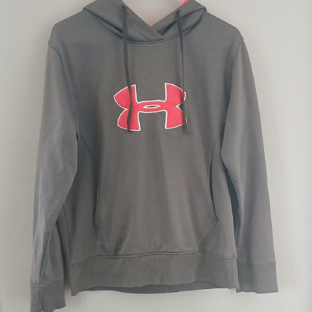 Under Armour Pink And Gray Boxy Hoodie
